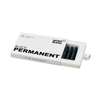 Montblanc Permanent Black Ink Cartridges for Fountain Pens, 8-Pack (107757)