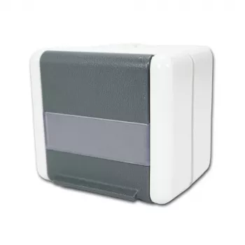 Prise de données RJ45 2 ports blindée AMJ-S K Cat.6A TELEGÄRTNER H02000A0069, gris clair/blanc