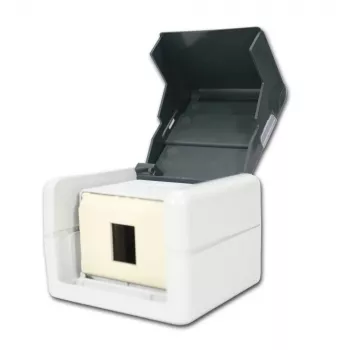 Prise de données RJ45 2 ports blindée AMJ-S K Cat.6A TELEGÄRTNER H02000A0069, gris clair/blanc