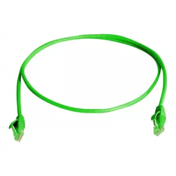 Câble de raccordement RJ45 CAT 6 Telegärtner 100008515, 3 m, vert, ignifuge, avec protection anti-pliure