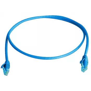 Câble patch RJ45 Telegärtner 100008528, 3 m, bleu, ignifuge, avec protection anti-pliure