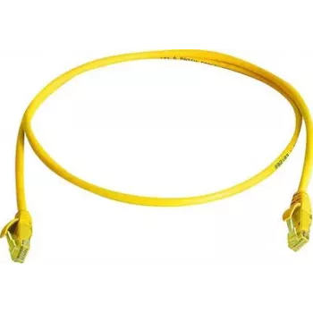 Câble patch RJ45 Telegärtner 100008205, CAT 5e, 1,0 m, ignifuge, avec manchon anti-pliure, jaune