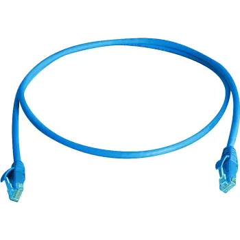 Câble patch RJ45 Telegärtner 100008054 Cat6 U/UTP, 1 m, bleu, LSZH