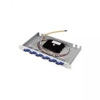 Panneau de brassage fibre optique 19 inch 1U eco TELEGÄRTNER, 12x coupleurs ST duplex, 12x pigtails ST, OM2 50/125 multimode, préassemblé, montage en rack, noir H02030B9000
