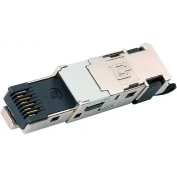 Connecteur RJ45 de terrain blindé Cat.6A Telegärtner J80026A0047, sans outil, T568B, zamak moulé, noir