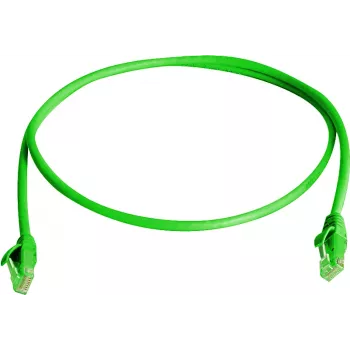 Câble patch RJ45 Telegärtner 100008318, CAT 6, 2,0 m, vert, LSZH, ignifuge, avec protection contre les pliures