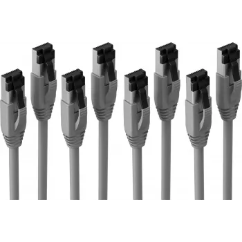 Câble de raccordement S CONN MAXIMUM CONNECTIVITY Cat. 8.1 F/FTP PIMF LSZH, gris, 0,5 m, lot de 4 SC08-41010-4