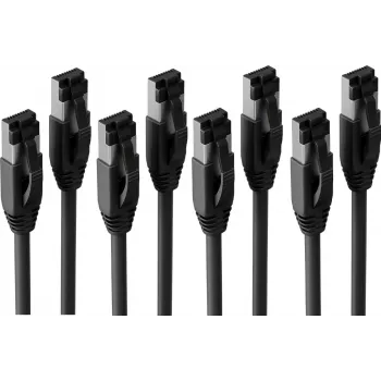Câble de raccordement S CONN MAXIMUM CONNECTIVITY Cat. 8.1 F/FTP PIMF LSZH, 10 m, noir, lot de 4 SC08-41075-4
