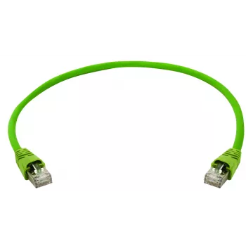 Câble de raccordement RJ45 Telegärtner 100008111, CAT 6a SF/UTP, 0,5 m, vert, avec protection anti-pliure