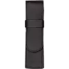 Étui à stylos JÜSCHA Alassio pour 2 instruments d'écriture, cuir véritable, noir, fermeture à rabat (2610)