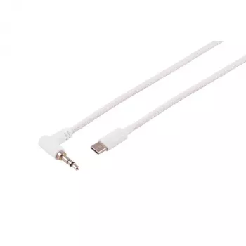 Câble audio USB-C S CONN MAXIMUM CONNECTIVITY, fiche coudée 3,5mm, TRS, blanc, 1,2m (14-06126)