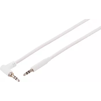 Câble audio S CONN MAXIMUM CONNECTIVITY 3,5 mm TRS, coudé vers droit, blanc, 3 m 14-07046