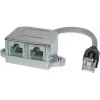 Adaptateur répartiteur téléphone/Ethernet RJ45 S CONN MAXIMUM CONNECTIVITY, Cat. 5e, blindé, 0,1 m, noir 75002-2
