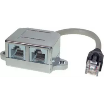 Adaptateur répartiteur téléphone/Ethernet RJ45 S CONN MAXIMUM CONNECTIVITY, Cat. 5e, blindé, 0,1 m, noir 75002-2