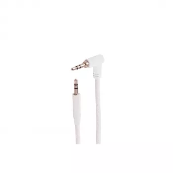 Câble audio SHIVERPEAKS 3,5 mm TRS, coudé vers droit, blanc, 0,9 m BS14-07226