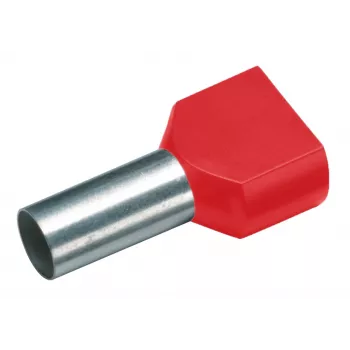 Cimco 187706 Embout de câble double, 1 mm², partiellement isolé, rouge, 100 pièces