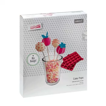 LURCH moule à cake pops, silicone, 20 alvéoles, rouge, 23,0 x 18,5 cm 83027