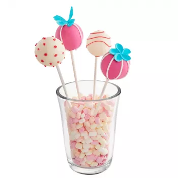 LURCH moule à cake pops, silicone, 20 alvéoles, rouge, 23,0 x 18,5 cm 83027
