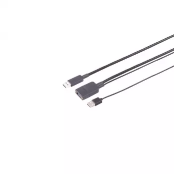 S CONN MAXIMUM CONNECTIVITY Câble de rallonge optique actif USB-A USB 3.2 Gen 2, mâle A vers femelle A, 10 Gbit/s, 15 m, noir (30-37085)