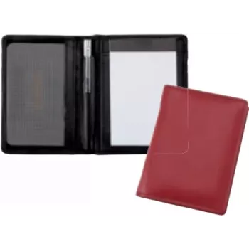 Étui à bloc-notes en cuir JÜSCHA Alassio avec poche filet pour cartes de visite, DIN A8, noir 43065