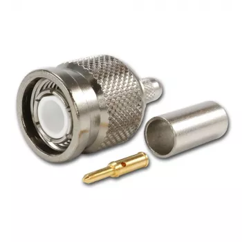Fiche droite TNC TELEGÄRTNER pour câble coaxial RG-58, à sertir/souder, 50 Ohm, DC-11 GHz