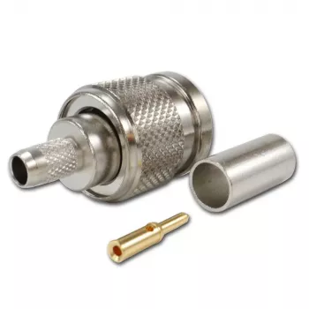 Fiche droite TNC TELEGÄRTNER pour câble coaxial RG-58, à sertir/souder, 50 Ohm, DC-11 GHz