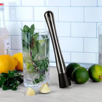 Ensemble décorateur de bord de verre à cocktail et pince Lurch gris fumé 240799