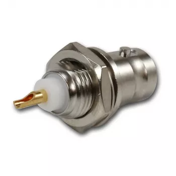 Embase de panneau BNC Telegärtner 50 Ohm, conducteur central doré, bride à 4 trous, terminaison à souder (J01001A0053Z)