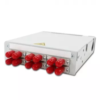 TELEGÄRTNER STX répartiteur pour rail DIN 6xST-Duplex, douille métallique/boîtier métallique, multimode (H82050A0001)