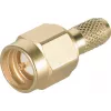 Fiche de câble SMA Telegärtner à sertir/souder G05 (RG-223/U, RG-142 B/U), dorée, 50 ohms, DC-18 GHz J01150A0031