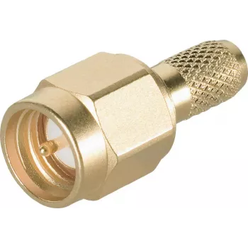 Fiche de câble SMA Telegärtner à sertir/souder G05 (RG-223/U, RG-142 B/U), dorée, 50 ohms, DC-18 GHz J01150A0031