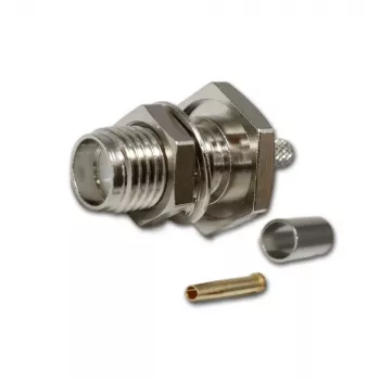 Connecteur femelle SMA à sertir traversée Telegärtner pour RG-316/U, nickelé, pack de 5 (J01151A0009)