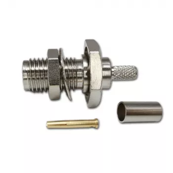 Connecteur femelle SMA à sertir traversée Telegärtner pour RG-316/U, nickelé, pack de 5 (J01151A0009)
