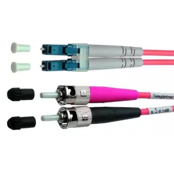 Telegärtner câble de raccordement fibre optique ST vers LC OM4 multimode, 2 m, violet L00891A0080