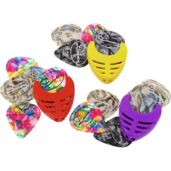 DIMAVERY porte-médiator pour guitare, couleurs assorties (26310120)