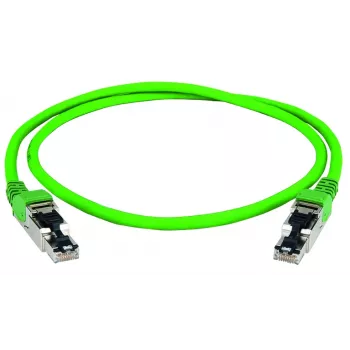 Telegärtner 100017345 câble réseau RJ45, câble de raccordement CAT 5 vert avec protection anti-pliure