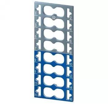 Étiquettes de codage couleur Siemens SIMATIC ET 200SP, 8x gris + 8x bleu, ensemble de 16 pièces 6ES71936CP022MA0