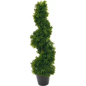 EUROPALMS arbre spiral artificiel, 61 cm, vert, pot noir 82600009
