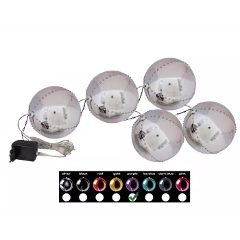EUROPALMS boule de neige LED 8 cm, lilas, lot de 5 83501240