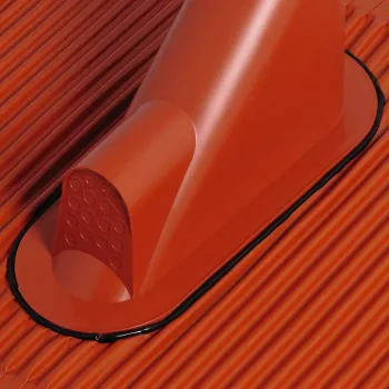 TechniSat ensemble de tuiles de toit en aluminium, rouge brique avec passe-câble en caoutchouc (0000/1719)