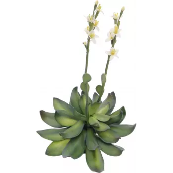 EUROPALMS Stone Rose (EVA) plante artificielle, jaune, 32 cm 82530573