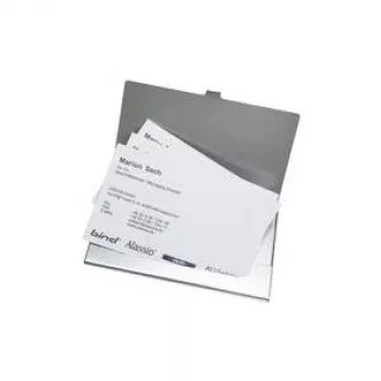 Porte-cartes de visite JÜSCHA Alassio, aluminium, argent mat, pour environ 10 cartes, 93 x 60 x 5 mm 0334