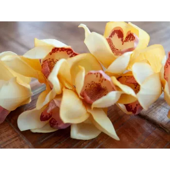 Branche de Cymbidium artificielle EUROPALMS, jaune, 90 cm 82530314