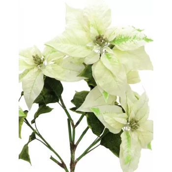 Buisson de poinsettia artificiel EUROPALMS, crème, 60 cm 83500433