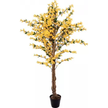 Forsythia artificiel à 3 troncs EUROPALMS, jaune, 150 cm 82507102