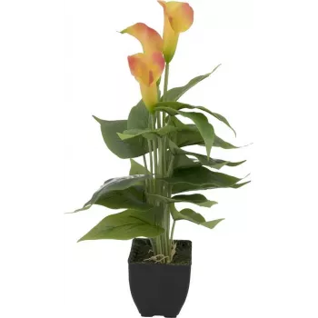 Calla mini EUROPALMS, plante artificielle, jaune-orange, 43 cm 82540346