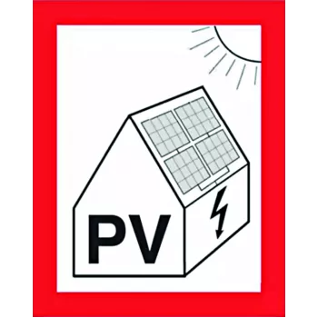 Panneau de sécurité incendie Cimco pour installations photovoltaïques, 100 x 100 mm, plastique autocollant 182799