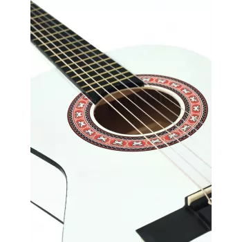 Dimavery AC-303 Guitare classique 1/2 blanche - corps en tilleul, diapason 535 mm