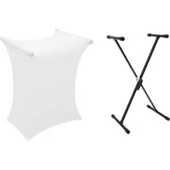 DIMAVERY ensemble SVT-1 support de clavier + housse blanc (20000381)