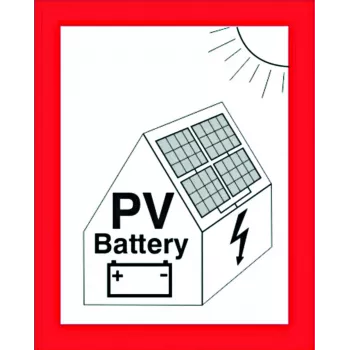 CIMCO panneau de protection incendie pour installations photovoltaïques avec stockage sur batterie, film autocollant, 105 x 148 mm, rouge/blanc/noir 182798